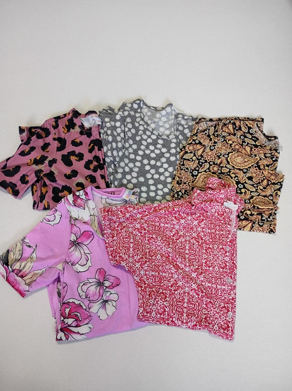 LuLaRoe Tops Bundle - 5 Pack Mixed Prints & Sizes XS S Floral Cheetah Print